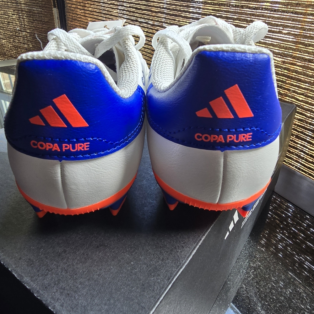 NWT Adidas Kids / Youth Copa 2 Club FxG J White and Blue Soccer Cleats - Picture 3 of 7